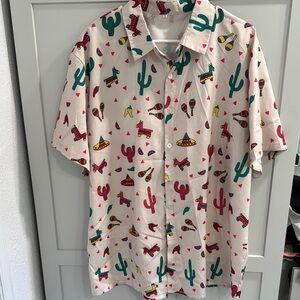 Cactus Print Men's Shirt